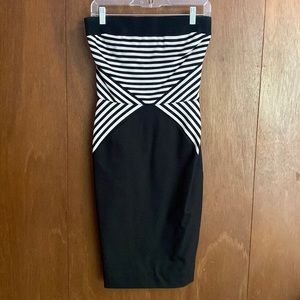 L’Agence Colorblock Strapless Dress